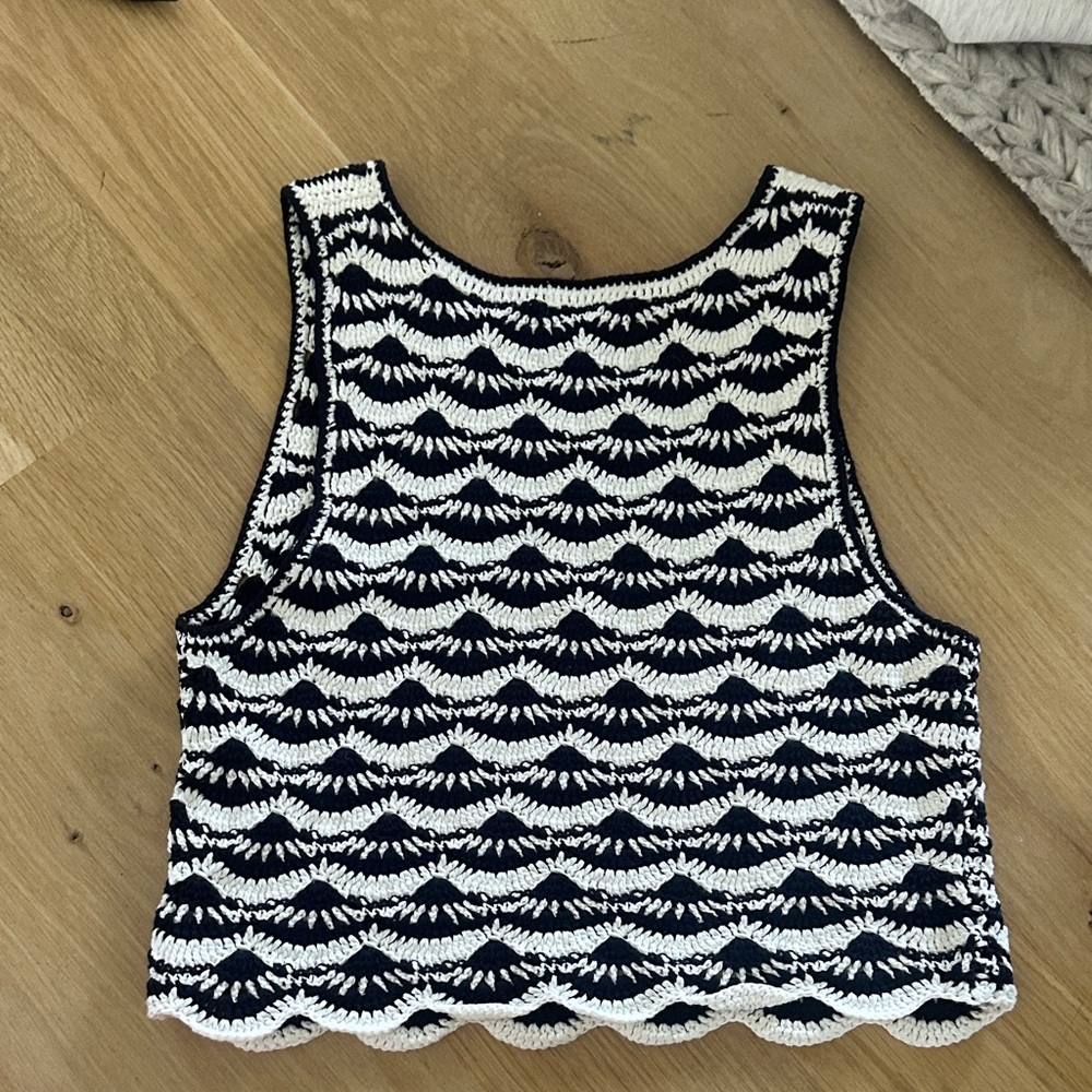 The Upside Monochrome Crochet Tank Top